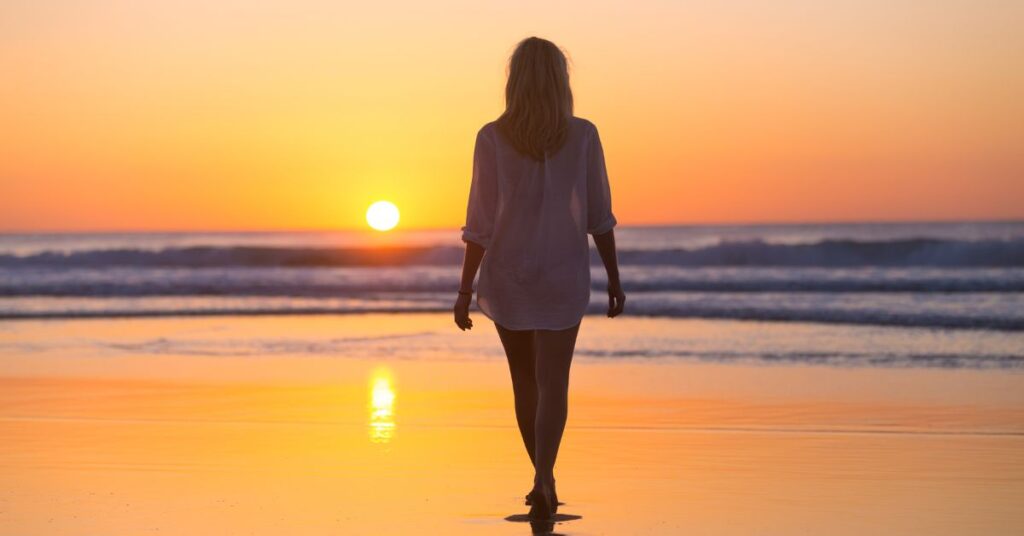 Walk barefoot on grass 